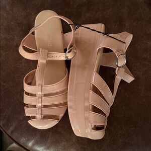 Jeffrey Campbell Candied Platform Sandals nude size 7